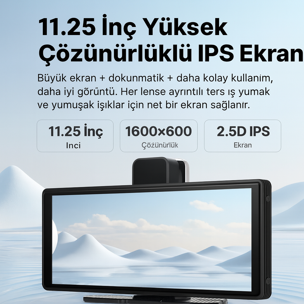 11.25 İnç Tüm Araçlara Uyumlu CarPlay Kayıt Özellikli
