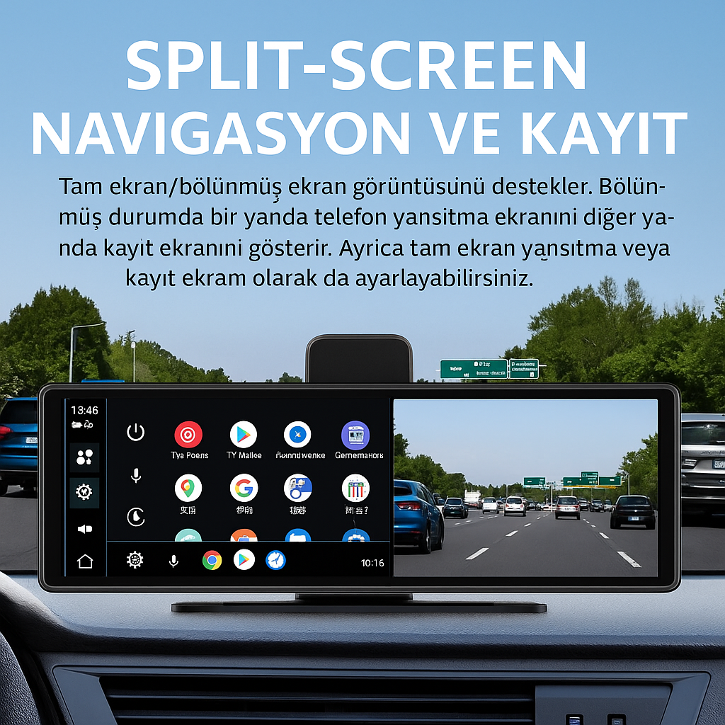 OtoEkran ®  11.25" İnç Tüm Araçlara Uyumlu - Kapıda Önce Aç Sonra Al