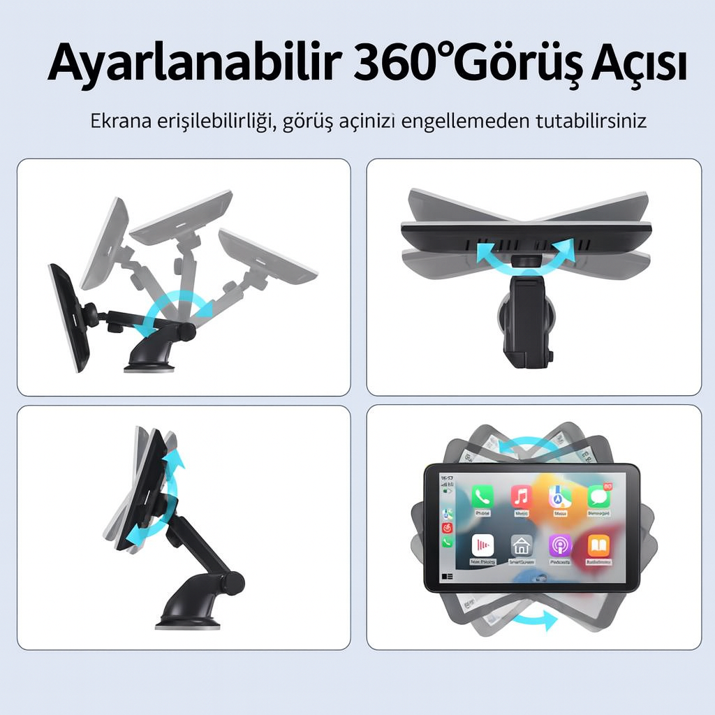 OtoEkran ® 7 İnç Kablosuz CarPlay & Android Auto Ekranı