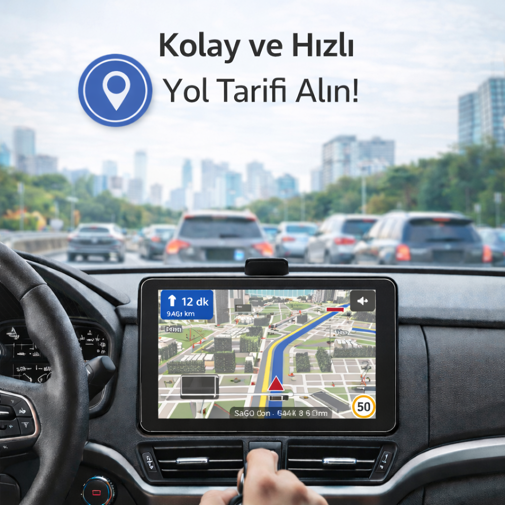 8 İnç Tüm Araçlara Uyumlu CarPlay Navigasyon, Müzik
