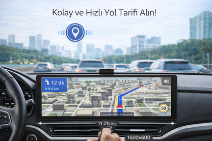 11.25 İnç Tüm Araçlara Uyumlu CarPlay Kayıt Özellikli